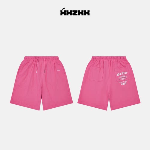 XXZXX潮牌印花针织短裤男女同款