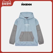 宽松连帽拼接男女潮牌童装 亲子装 秋季 XXZXX套头卫衣长袖 新款 2505