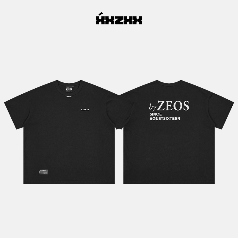 XXZXX潮牌领口船型标设计短袖T恤