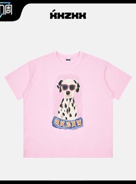 XXZXX 小狗图案短袖T恤男女上衣潮牌童装亲子装 夏季新款 2115
