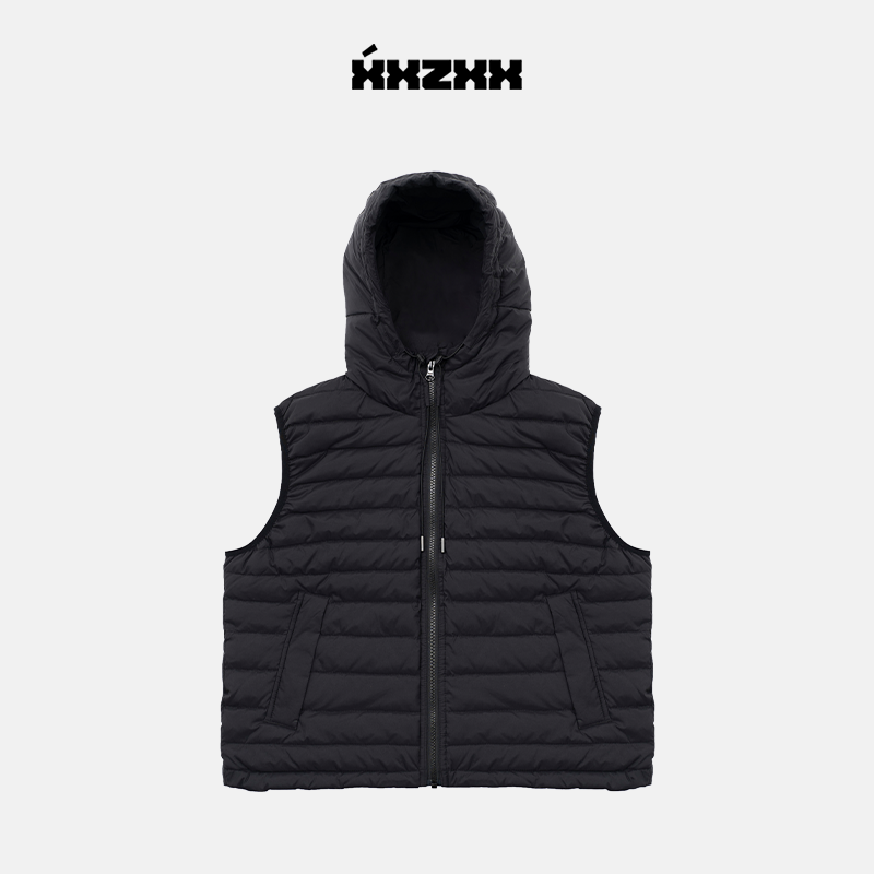 XXZXX连帽羽绒马甲背心白鸭绒