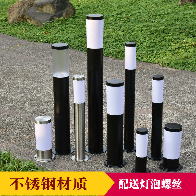 草坪灯不锈钢圆柱园林装饰景观户外防水庭院别墅公园草地照明路灯