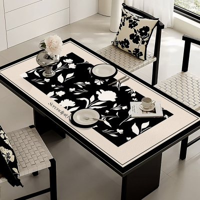 桌布免洗防油防水防烫PVC餐桌布轻奢高级感长方形餐桌垫茶几台布