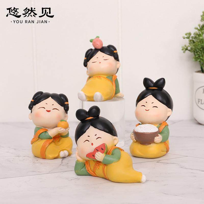 爆款唐小圆创意礼物装饰品卡通家居桌面古风唐仕女车载汽车树脂小,家居饰品,装饰摆件,淘宝优惠券,粉丝福利购,淘宝优惠卷