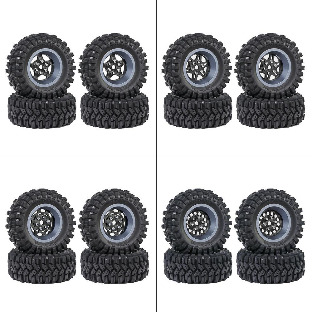 爆款TRX4M1.2英寸轮胎碳纤维轮毂丁基胶轮胎铝合金SCX24FMS1/18