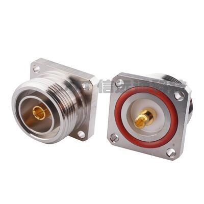 爆款同轴射频L297/16DIN-KFD四孔方板法兰连接器基站射频连接头