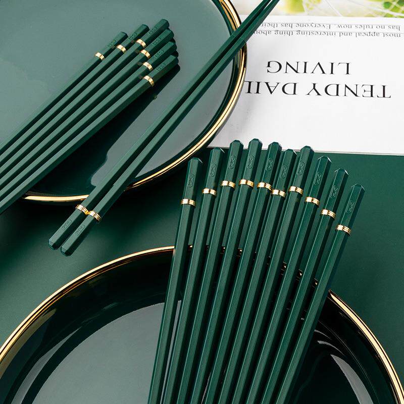 爆款优圣美帝新款筷子家用尖头筷子合金筷子日式料理筷子伴手礼