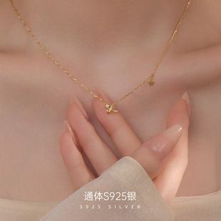 日本品质S925纯银流星项链女气质独特星芒锁骨链高级感轻奢镶钻星