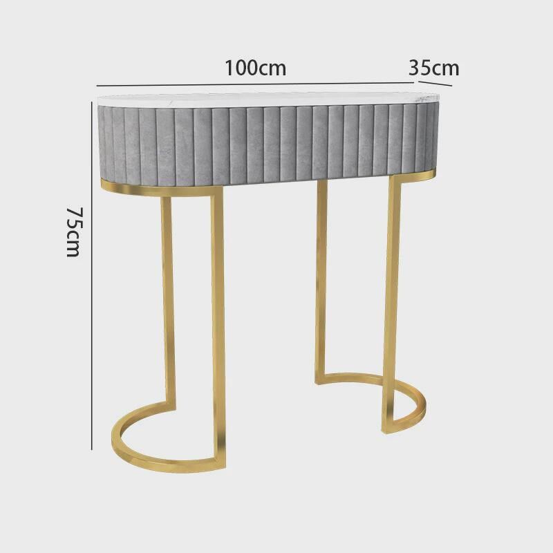 大理石金色轻奢玄关桌q子靠墙玄关台条案现代简约边柜进门墙装饰