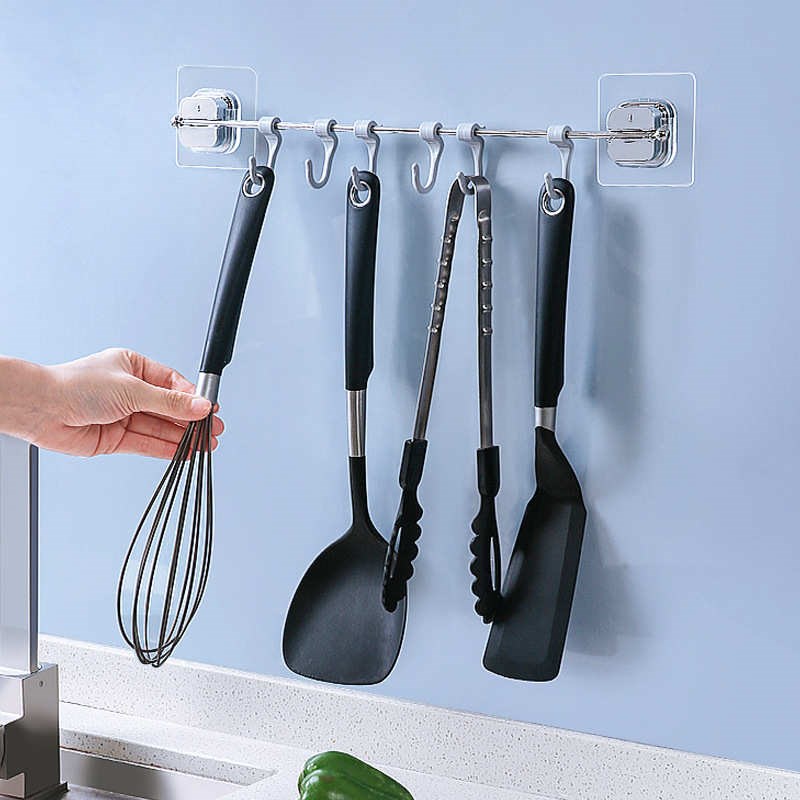 VMH400-CS70 挂钩架免打孔壁挂墙上门后收U纳置物架免钉排钩