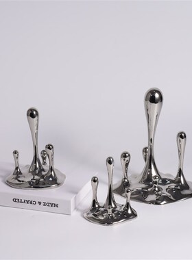 现代轻奢创意罩子水滴摆件售楼处软装饰品开M放柜茶几陈列艺术摆