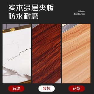 轻奢不锈钢带h栏杆石木纹餐车火锅店三层手推小车餐厅传菜车收纳