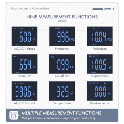 KKM78 600V True RMS Digitaly Clamp Meter with AC V/A Wavefor