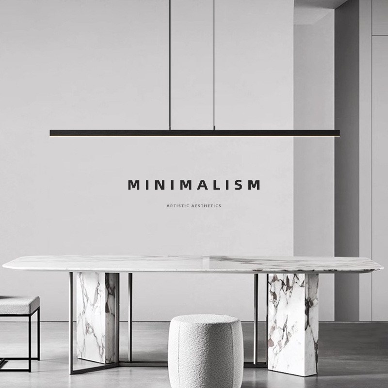 餐厅灯20c24年新款餐厅吊灯现代简约办公室长条一字灯极简餐桌灯