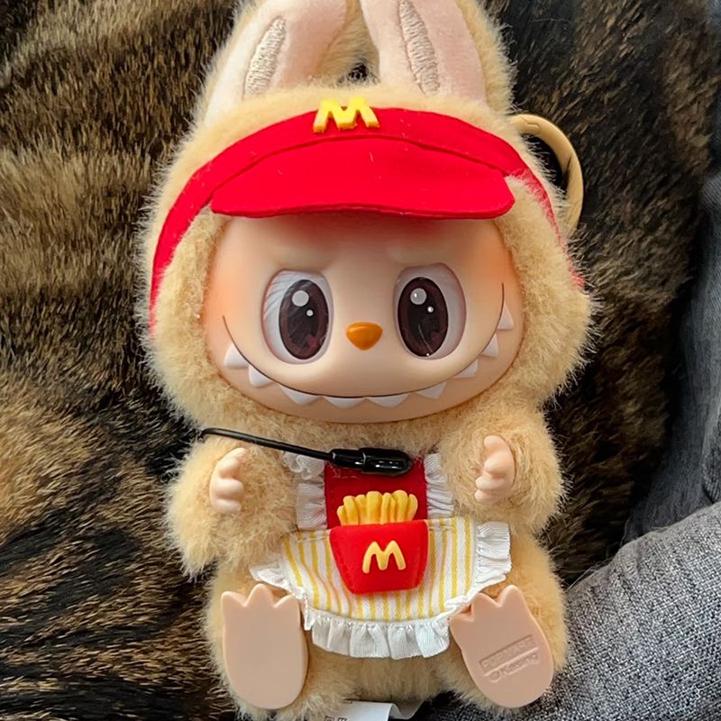 新款labubu娃衣一代二代公仔换装玩偶麦当劳衣服帽子围裙挂件配饰