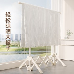 折叠晾衣架室内阳台家用落地不占地的卧室挂衣架小U户型晒衣被子