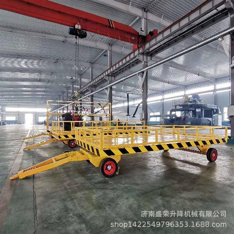定制牵引式平板拖车货物转运叉车拖挂重U型 平板牵引车