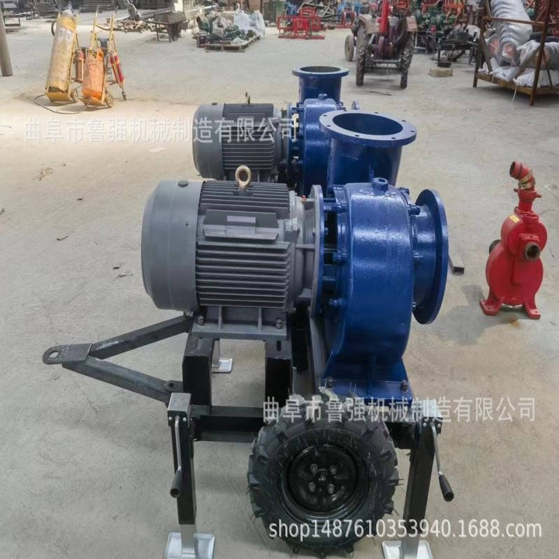 鲁强抗洪防汛抽水泵 柴油拖车款8寸混流泵 农田灌溉抽水机
