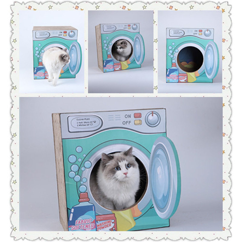 批发彩色猫屋猫房子无味猫咪用品瓦楞纸猫抓板猫窝防猫抓猫笼家用