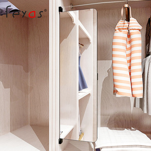 衣柜镜子旋转穿衣镜试衣全身折叠平开门内置内装隐形对开门推拉镜