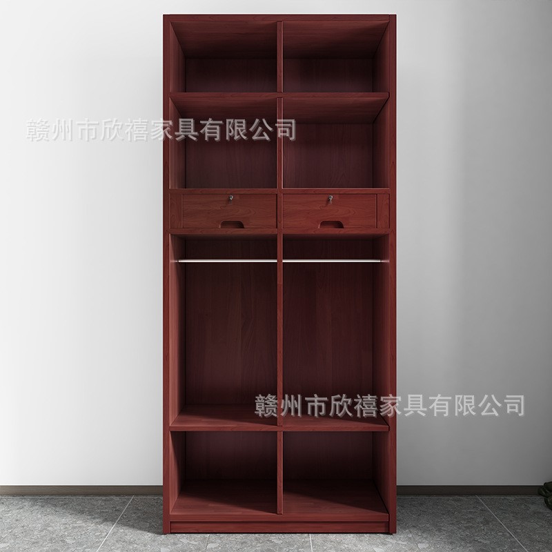 实木制式衣柜组合营具家具中式单门双门衣柜宿舍两门对开衣橱