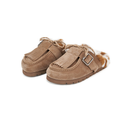 AVVENN平底袢带流苏设计博肯风女鞋百搭AL9P010704