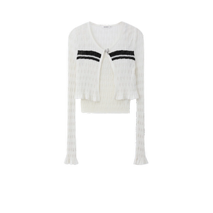 AVVENN弹力包容两件套开衫上衣AM10106761