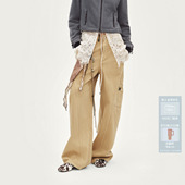 裤 工装 水洗撞色AL91302615 牛仔弯刀裤 AVVENN设计师款