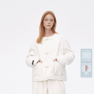 AVVENN中式 好穿简约短羽绒服AM90502709 圆领盘扣经典