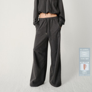 AVVENN简约百搭休闲风深灰色卫裤 AM11301610 长裤