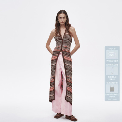 AVVENN设计师款轻盈无袖精致舒适度假风连衣裙AL11103644