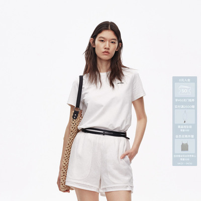 AVVENN设计师款厚实品质感挺括利落小廓形T恤短袖AL31001504