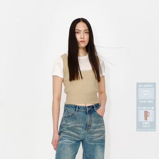 AVVENN真两件可单穿短袖 背心两件套AM30801507