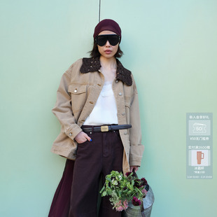 AVVENN可拆领口设计牛仔外套AK10111629