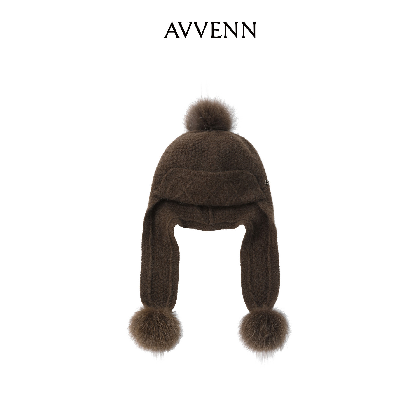 AVVENN手工毛球造型毛线帽简约百搭AL9P001601