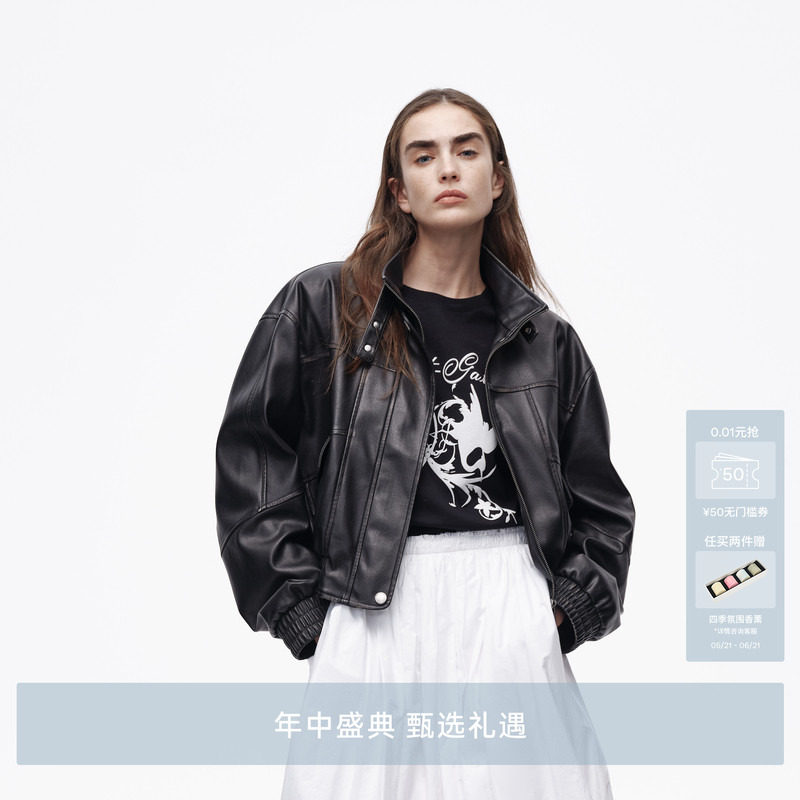 AVVENN设计师款复古精致截短式修身实穿夹克外套AL10105764
