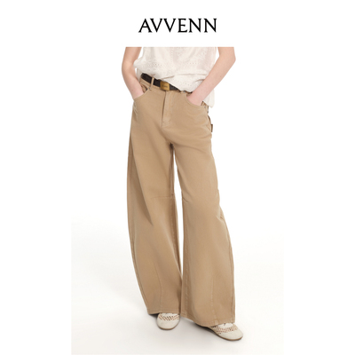 AVVENN902裤装胶囊系列阿苏特染做旧宽松雏形牛仔裤AL11302590