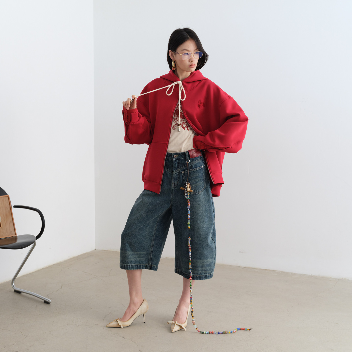 AVVENN立体落肩拼接logo绣花外套时髦百搭AK10110769