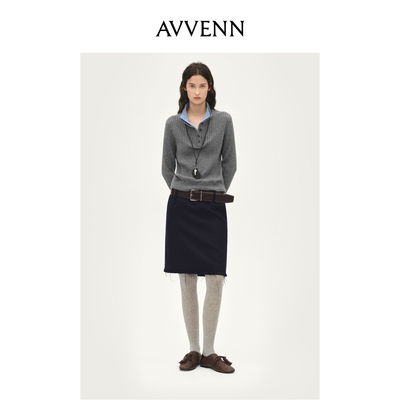 AVVENN设计师款polo撞色假两件毛衣保暖百搭AL90601650