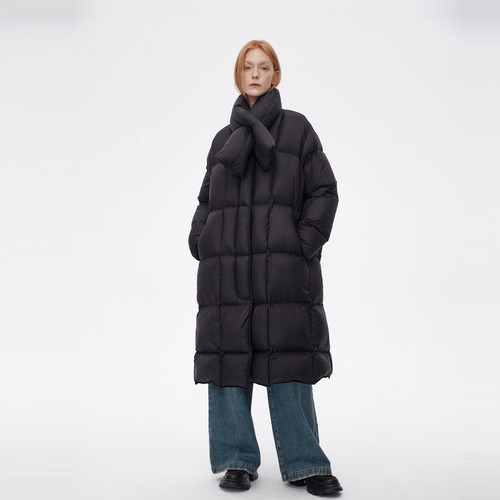 AVVENN冬季简约都市风廓形蓬松慵懒舒适羽绒服AM90503724