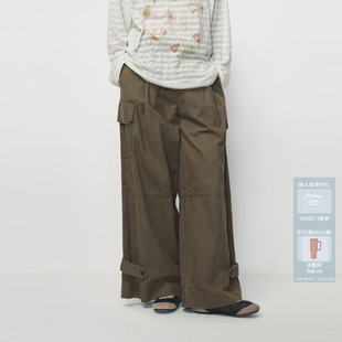 AVVENN多口袋结构脚口调节带工装 松弛造型感AK11301738 长裤