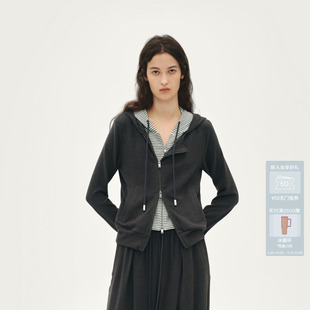上衣AL90105545 系列假两件拉链双层帽修身 AVVENN 106经典