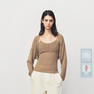 AVVENN镂空花纹结构针织两件套衫 AK12801570