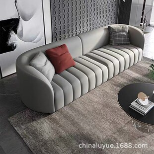 轻奢皮艺沙发ins风后现代客厅三人位沙发工厂直销组合1 意式