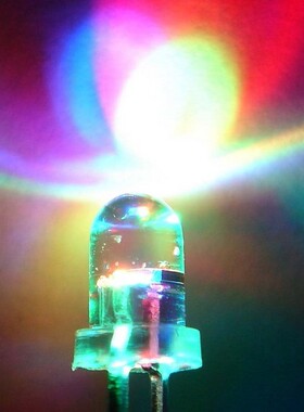 超高亮 LED直插 F5mm七彩快闪 短脚 5mm 七彩 快闪