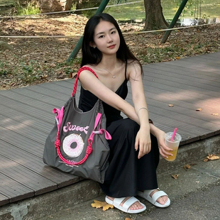 日系ball 大容量斜挎通勤 chain包刺绣购物袋环保手提单肩尼龙新款