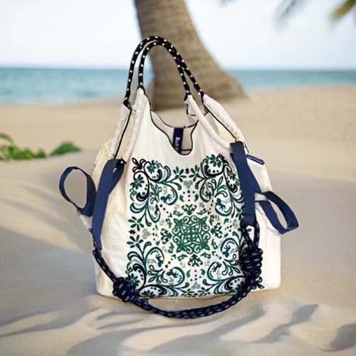 ballchain刺绣单肩购物袋