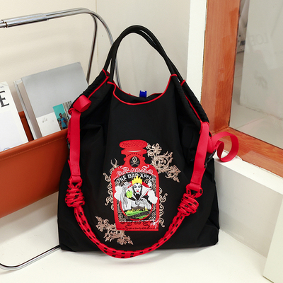 新款手提女包2025新款斜挎包大容量尼龙购物袋日系ball chain环保