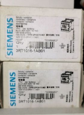【顺庆】3RT1016-1AB01德国西门子接触器 24V现货正品全【议价】