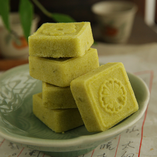 杭策旗舰店 绿豆糕传统300克非遗米糕粉糯软香小吃零食品 浙江老式